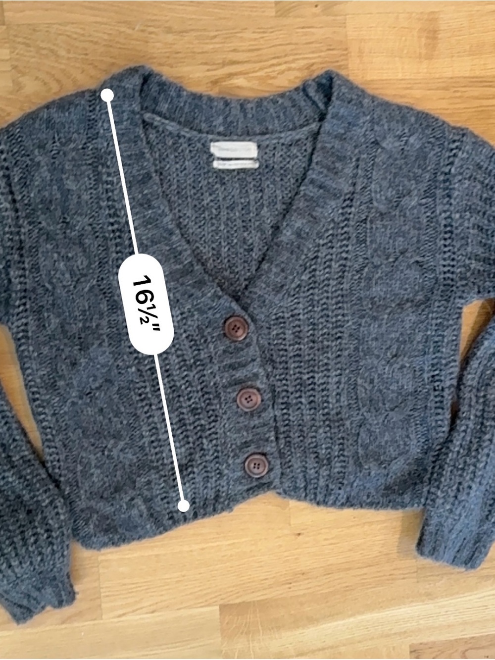 Urban Outfitters Charcoal Cable Knit Button Cardigan - Picture 9 of 11